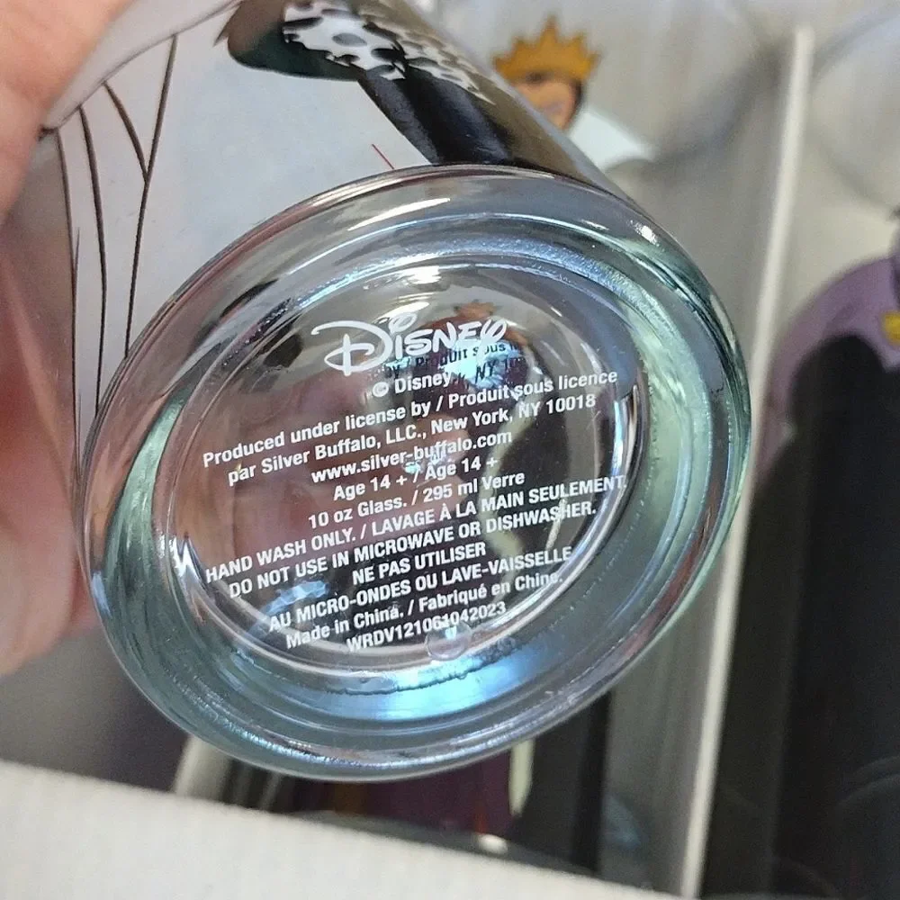 Disney‎ Villains Characters Prints 10oz Tumbler Glassware Set of 4 NWT